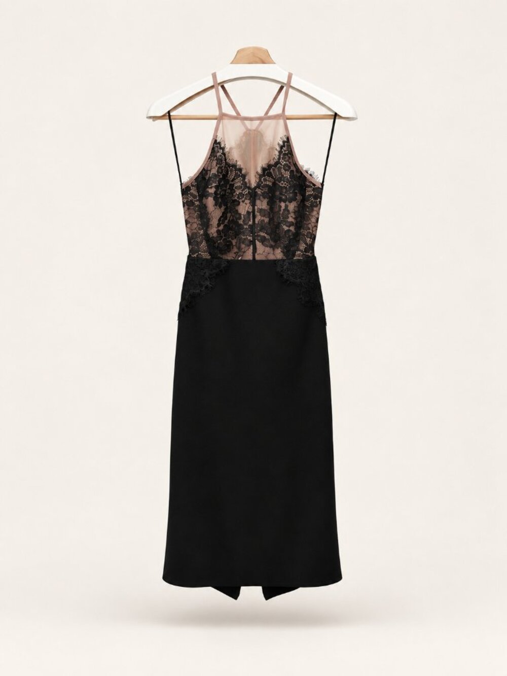 TOPSHOP | Black and Nude Lace Dress